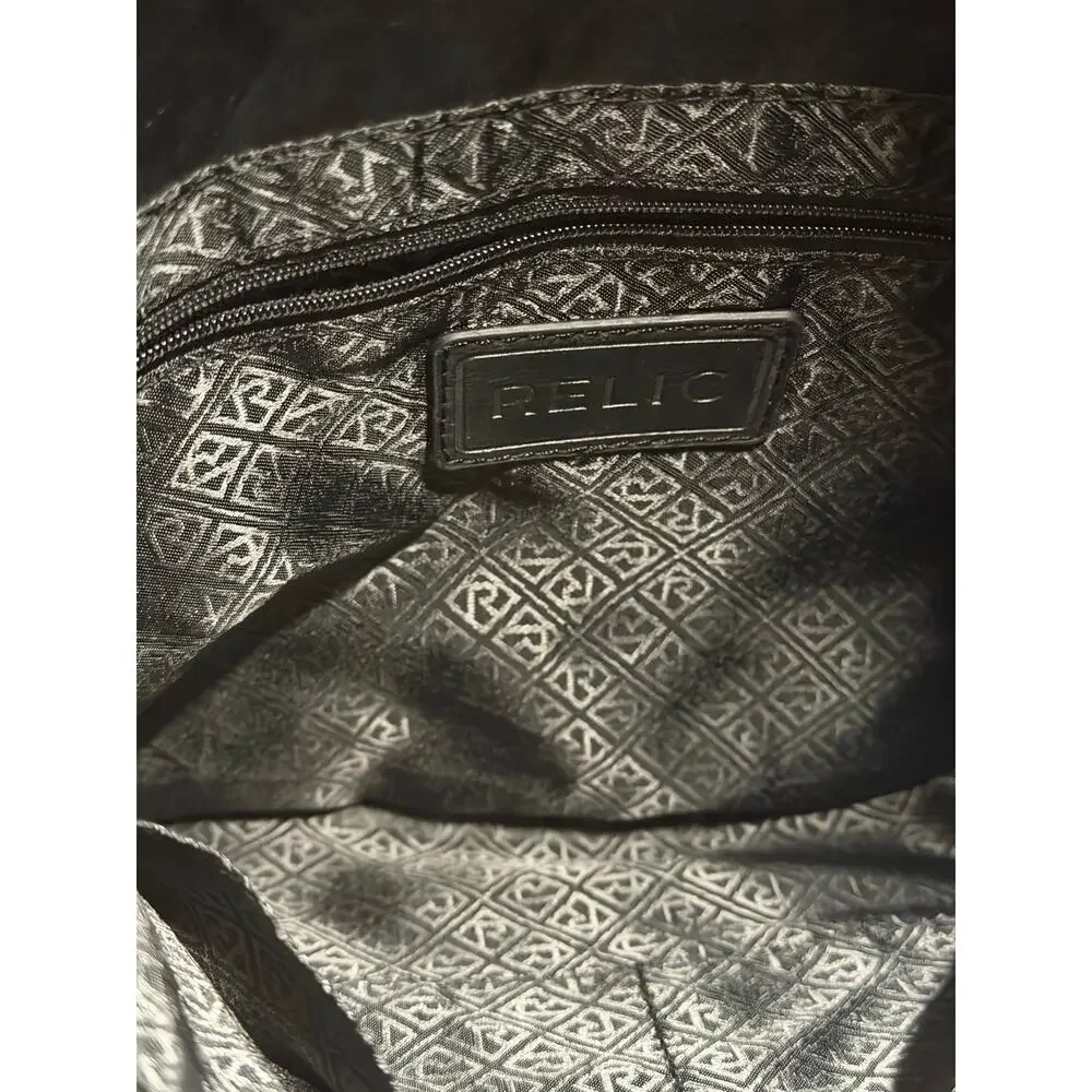 Relic Black Foldover Crossbody Shoulder Bag Silver Hardware Like New